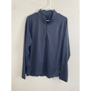 REI Co Op Mens Medium Blue Quarter Zip Long Sleeve Base Layer Pullover Shirt